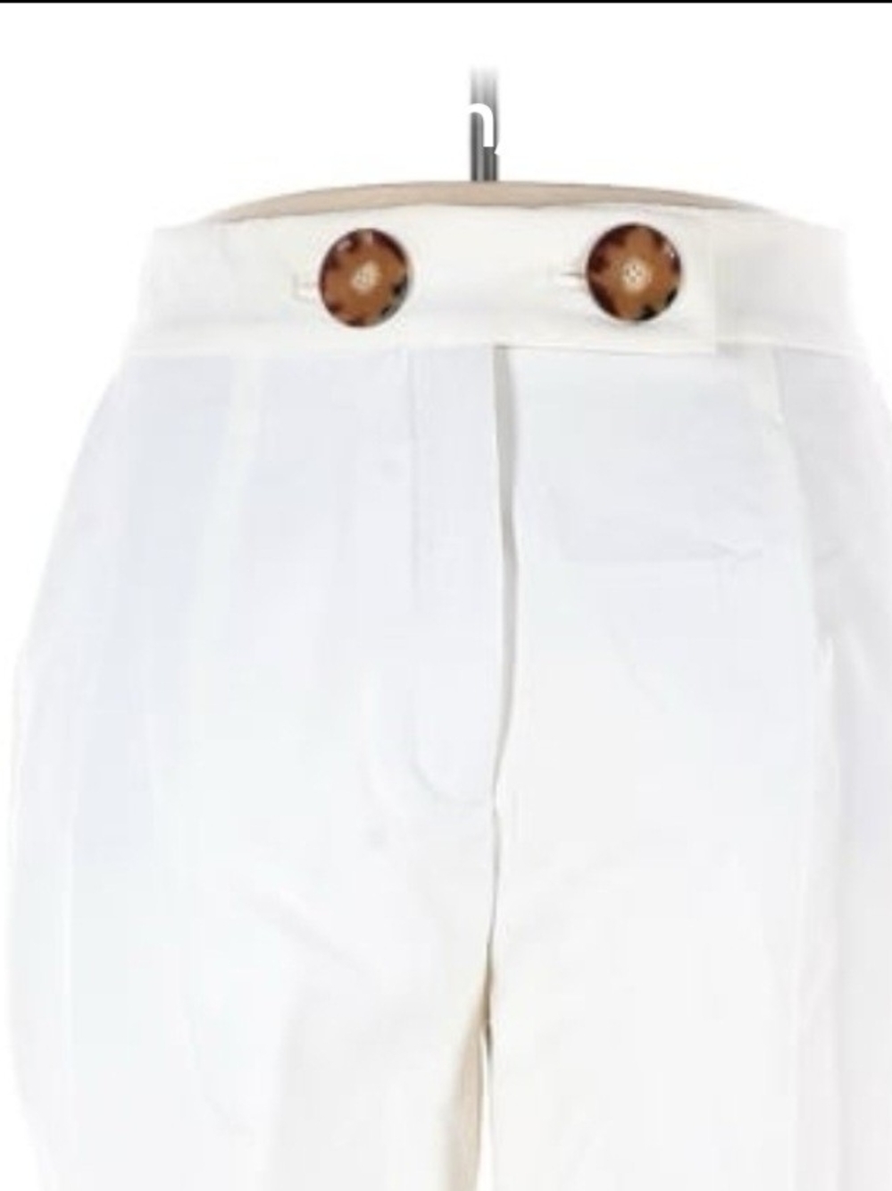 Zara White Tapered Leg Dress Pants with Decorative Burrons At Waist SZ XL